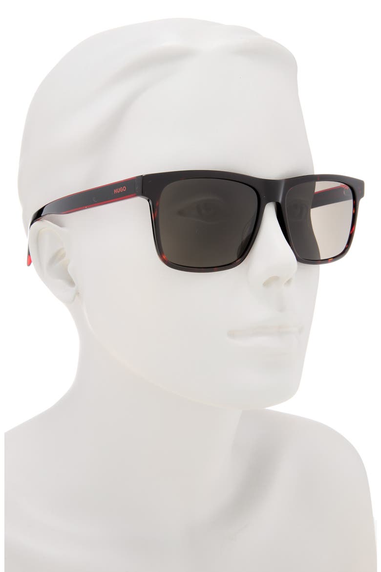 56mm Square Sunglasses, Alternate, color, HAVANA RED