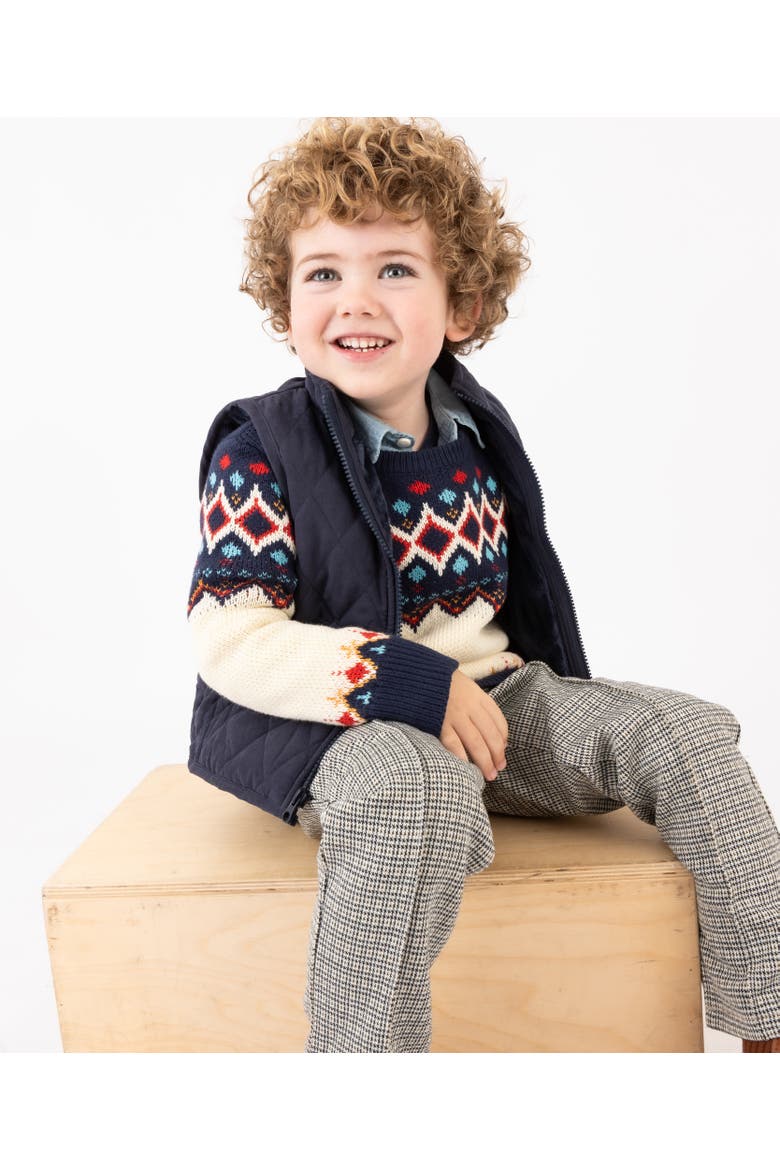 Classic Zip Quilted Barn Vest, Alternate, color, Navy
