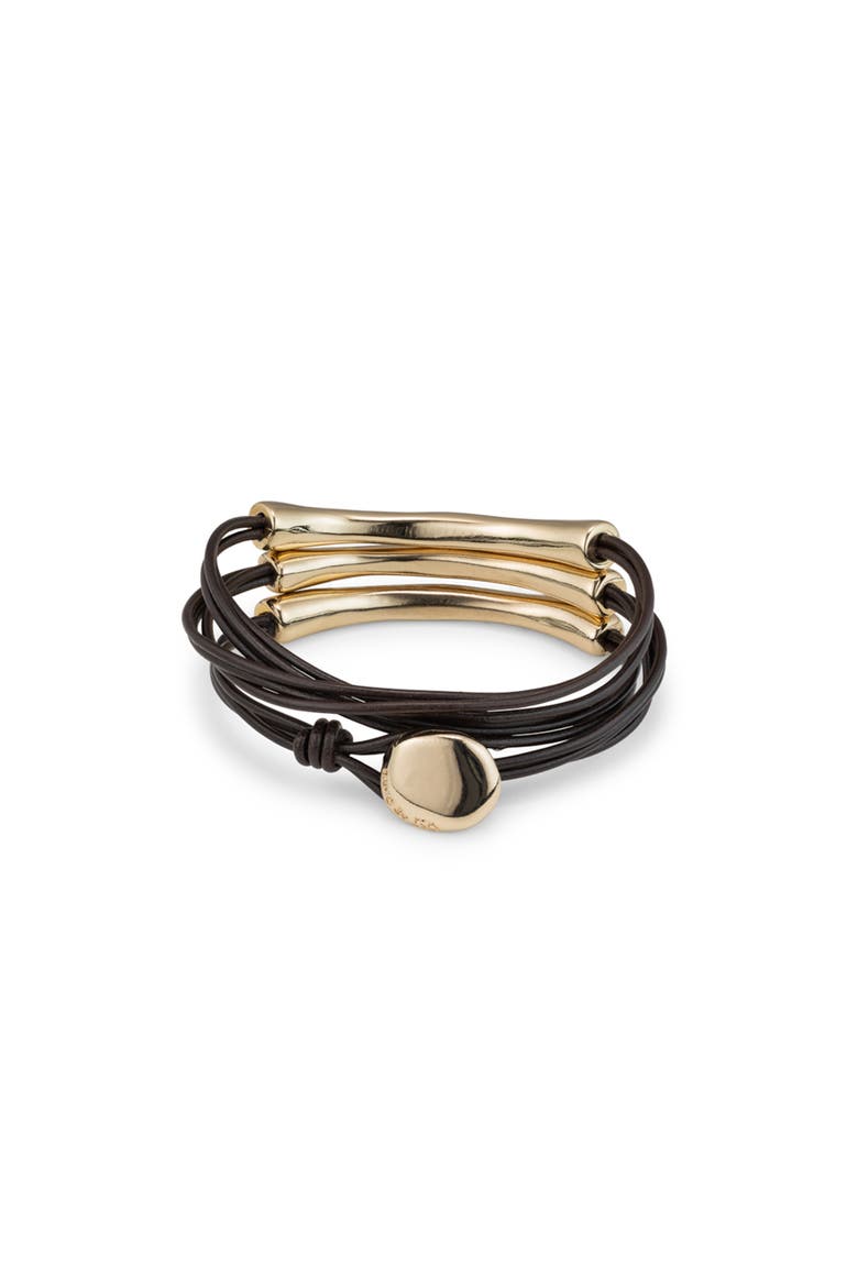 Trine Link Bracelet, Alternate, color, Gold