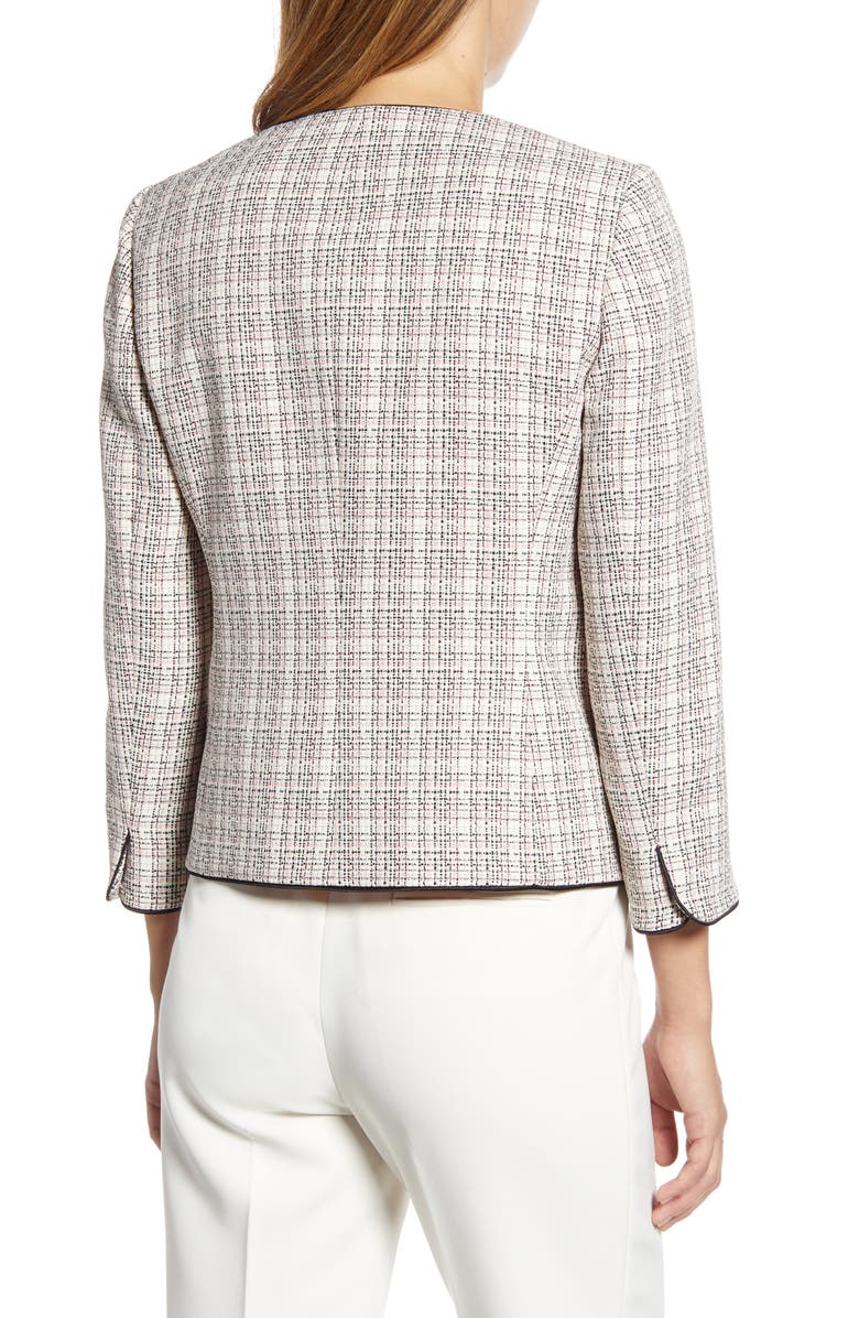 Anne Klein Plaid Jacket, Alternate, color, Devonshire/ Anne White