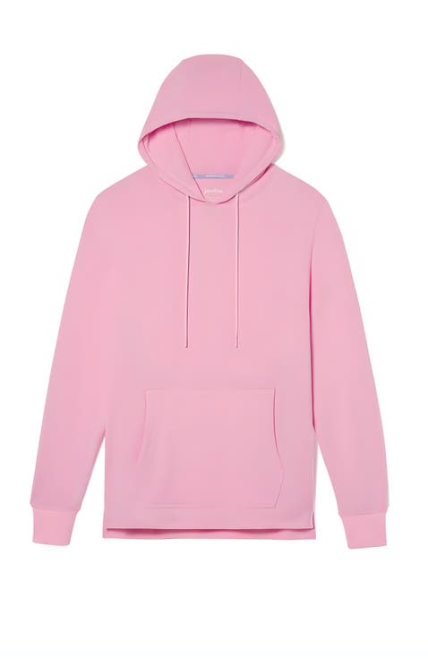 Women Pink Terry Regular Hoodie