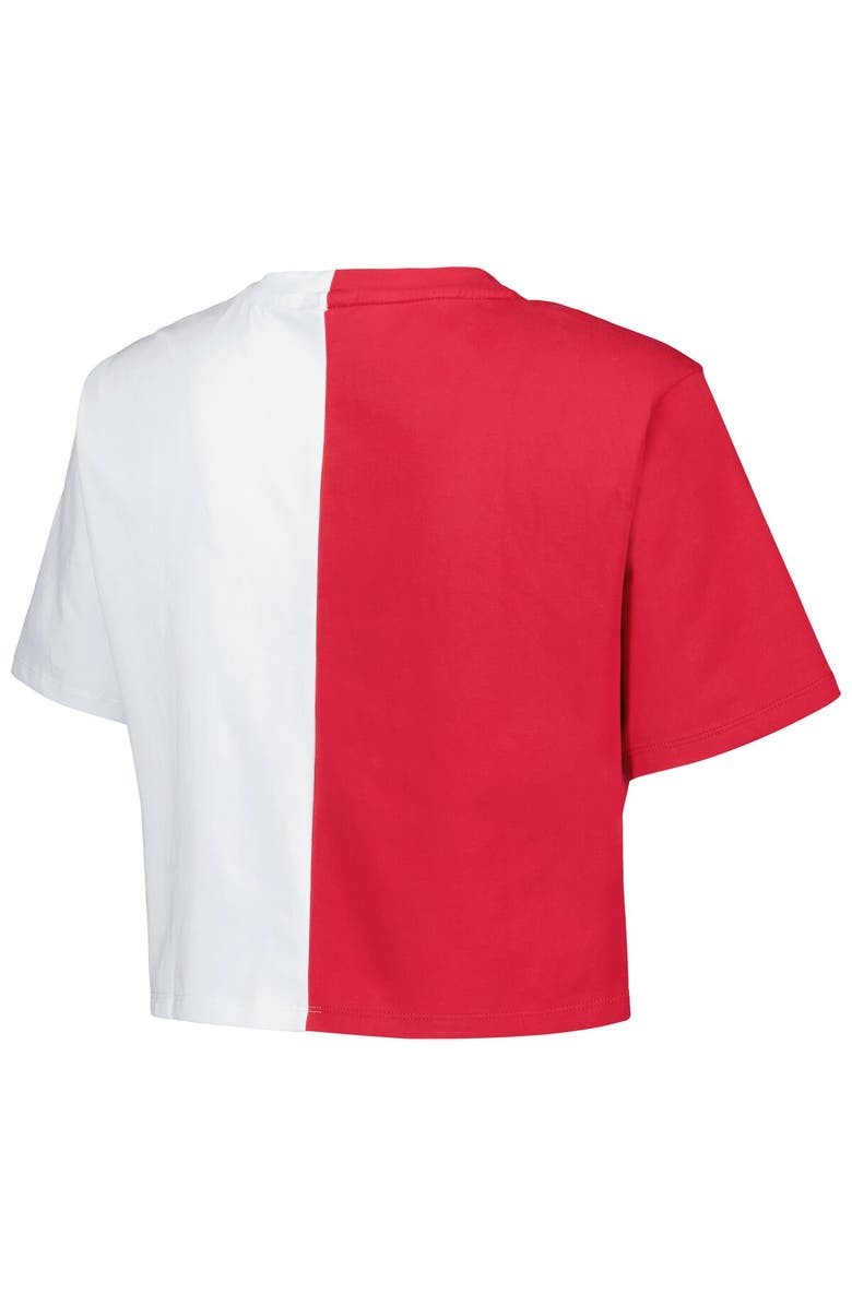 Hype and Vice Women's Hype and Vice Crimson/White Oklahoma Sooners Color Block Brandy Cropped T-Shirt, Alternate, color, Crimson