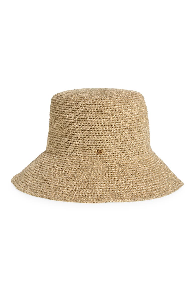 Metallic Straw Bucket Hat, Main, color, GOLD