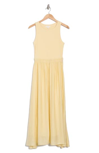 BLU PEPPER BLU PEPPER MIXED MEDIA MIDI DRESS 