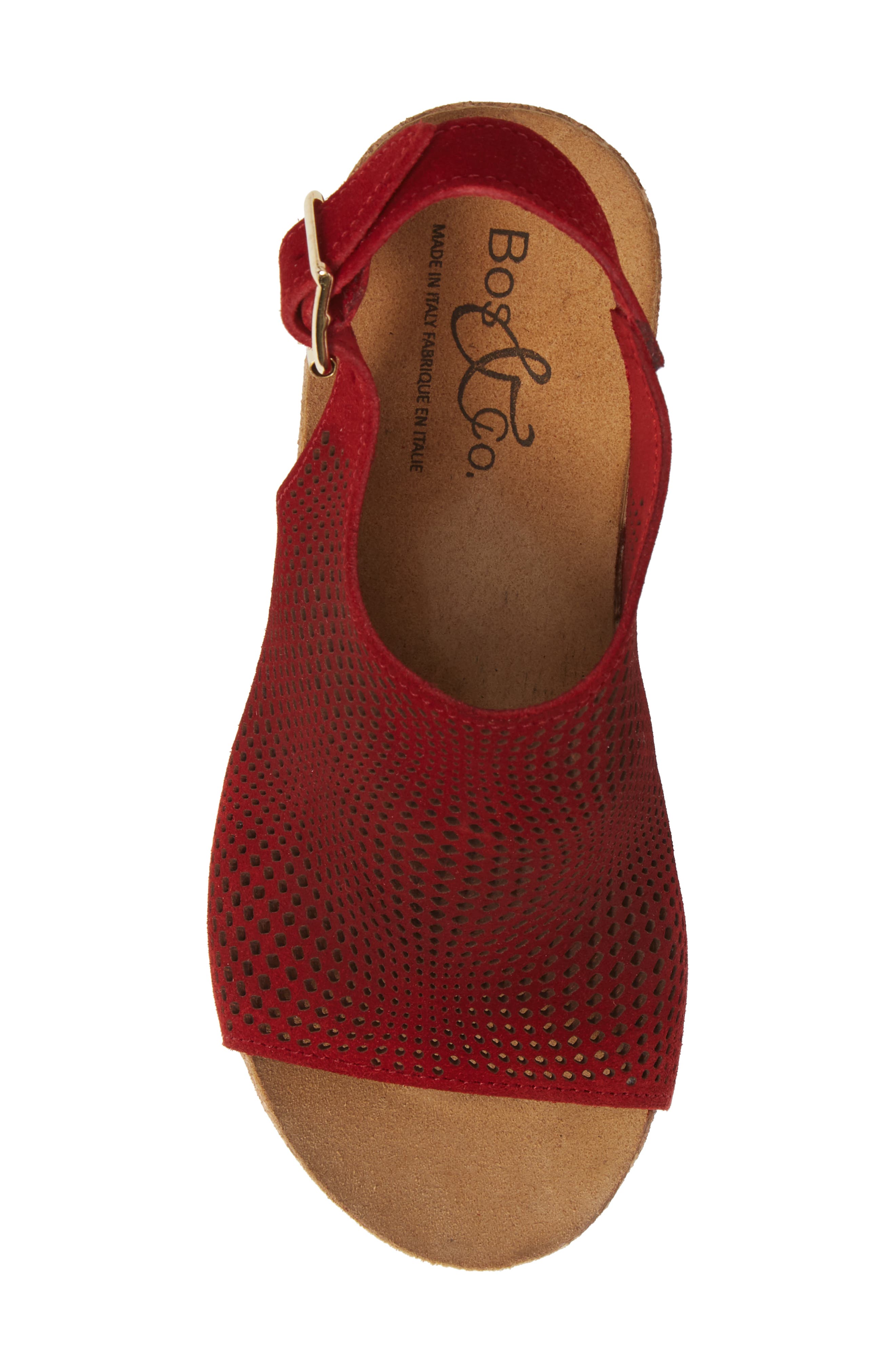 Savona Wedge Sandal, Alternate, color, RED SUEDE