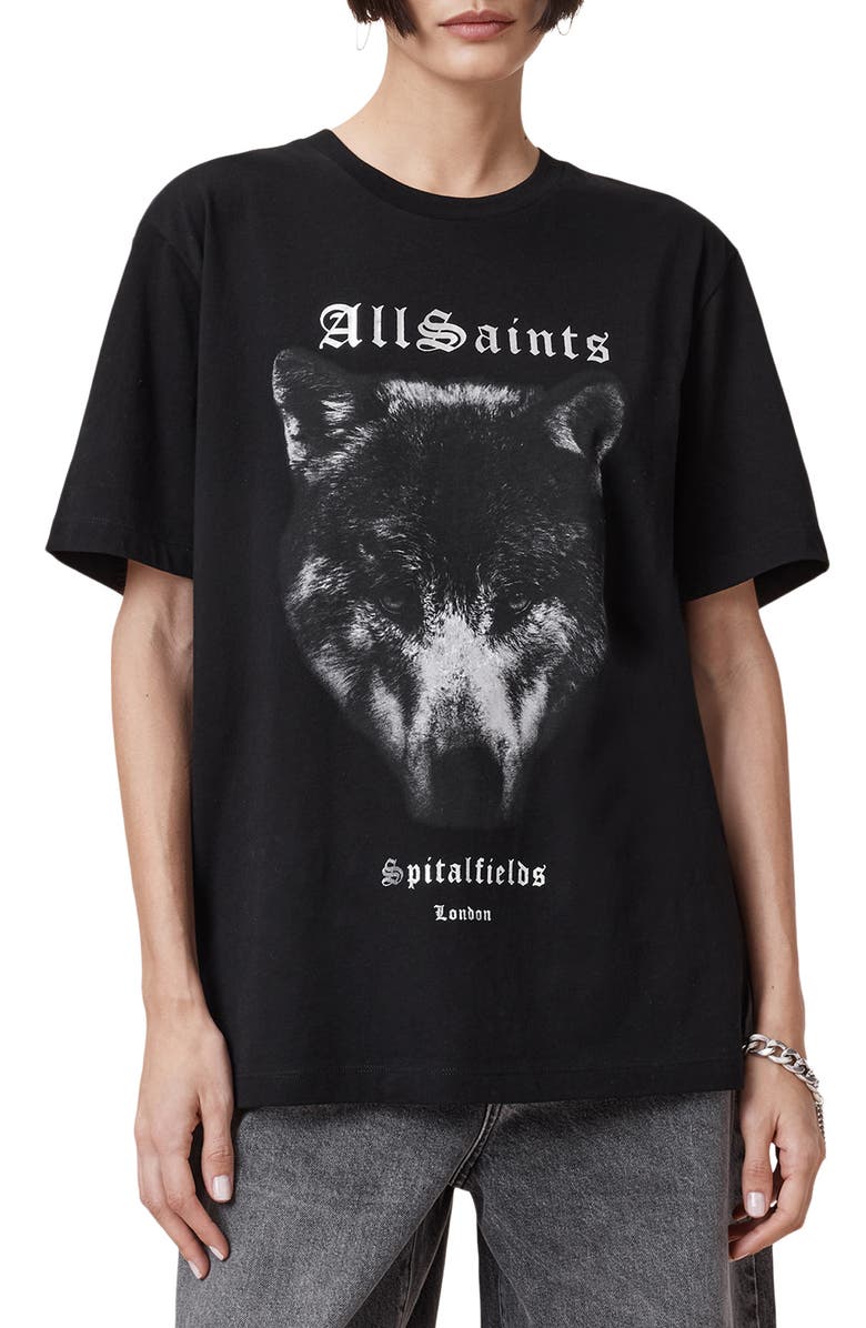 AllSaints Dawn Oversize Cotton Graphic T-Shirt, Main, color, 
