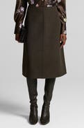 Vince Wool Blend A-Line Skirt