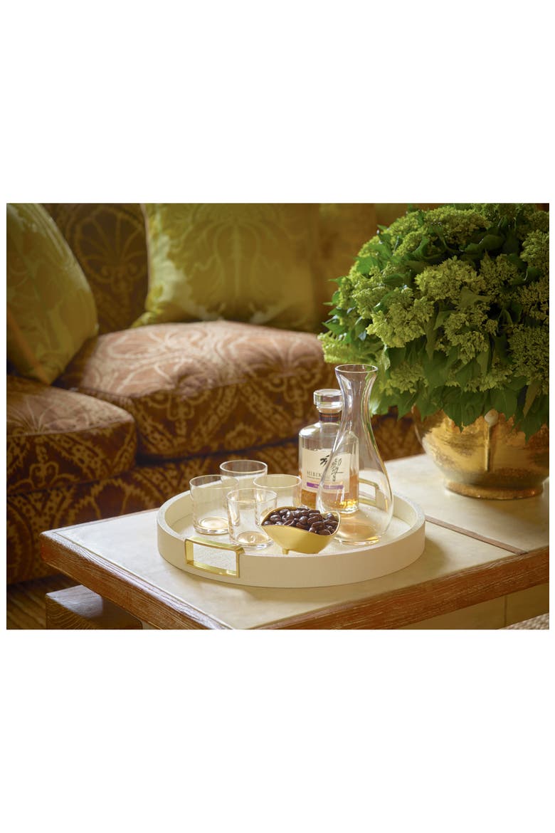 Carina Shagreen Small Round Tray, Alternate, color, DOVE