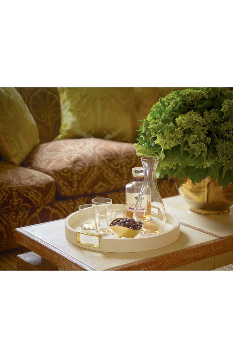 Aerin Carina Shagreen Small Round Tray, Alternate, color, Dove