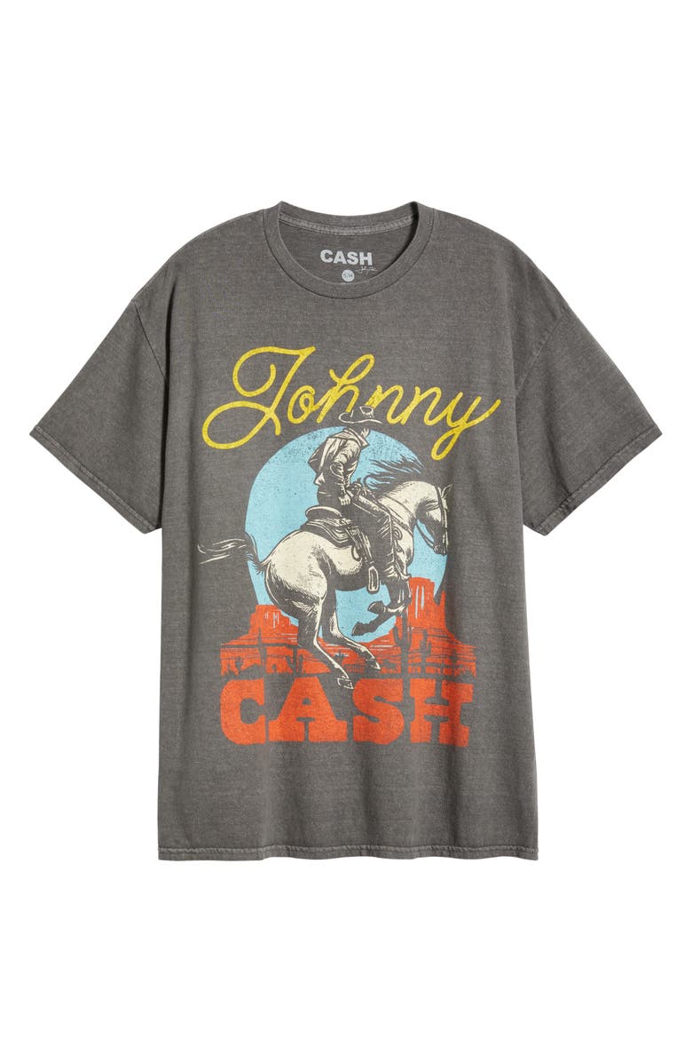 Merch Traffic Johnny Cash Rodeo Boyfriend Graphic T-Shirt, Alternate, color, Vintage Charcoal