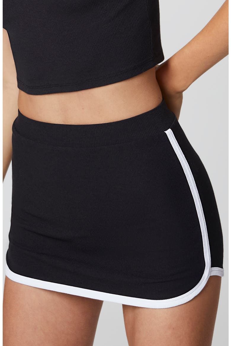 Ribbed Skort, Alternate, color, BLACK