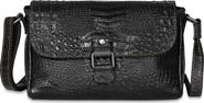 JACK GEORGES Hornback Croco Emma Petite Crossbody Bag