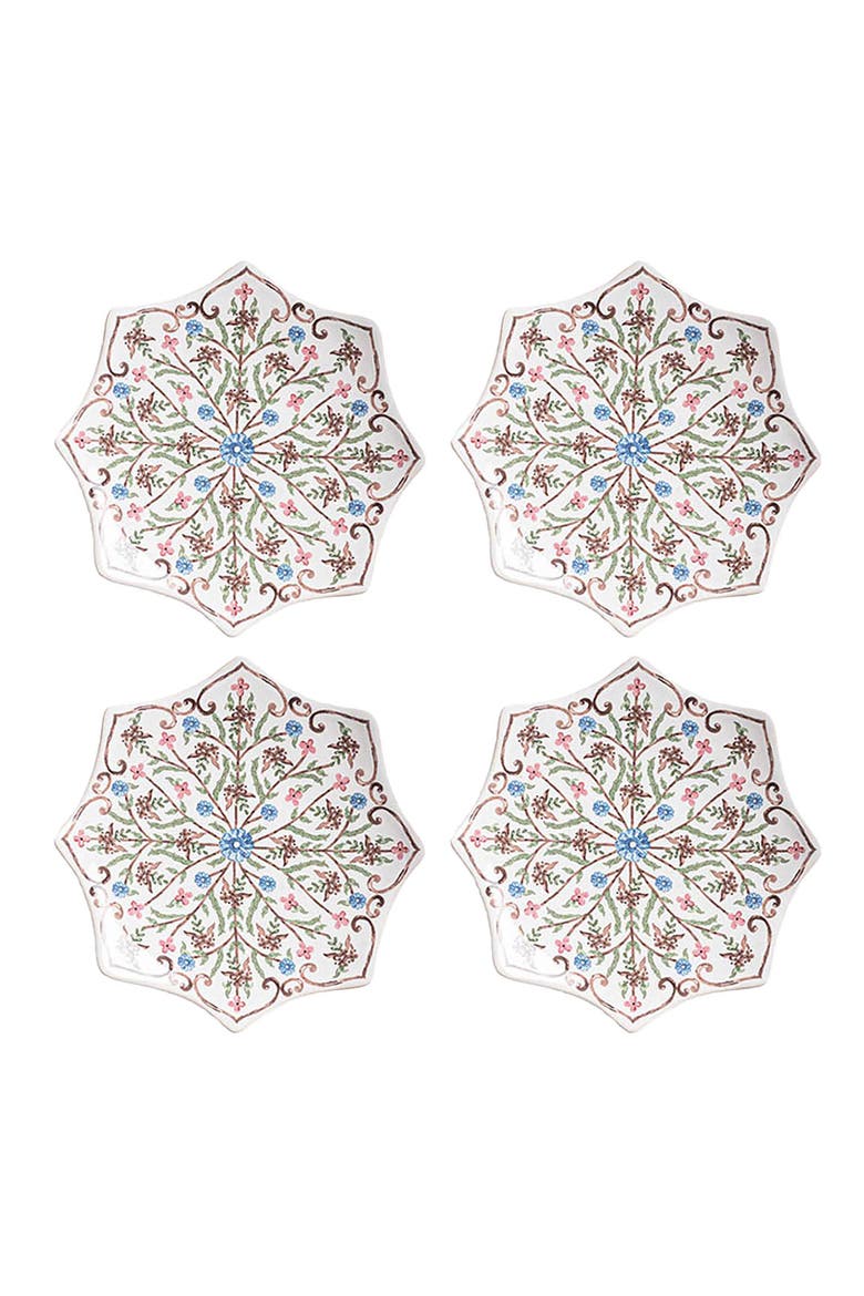 Villa Seville Set of Four Scalloped Cocktail Plates, Main, color, CHAMBRAY