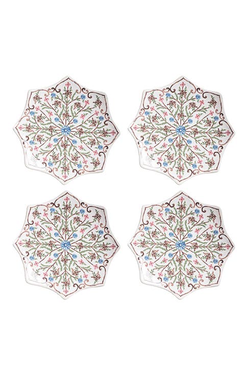 Villa Seville Set of Four Scalloped Cocktail Plates