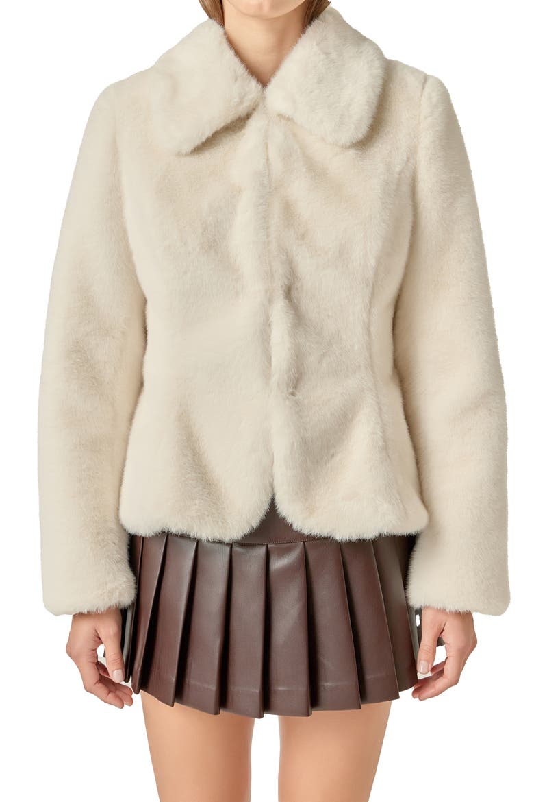Peplum Faux Fur Coat (Women) | Nordstrom