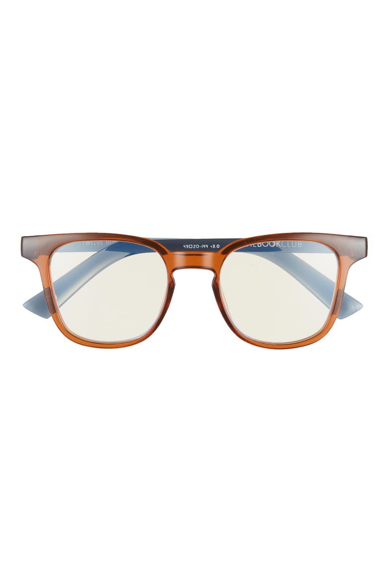 Twelve Hungry Bens 49mm Blue Light Blocking Reading Glasses, Main, color, CLAY SPRUCE