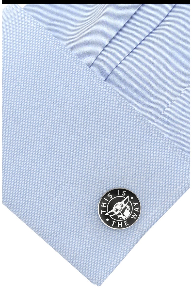 Grogu This Is The Way Cuff Links, Alternate, color, SILVER