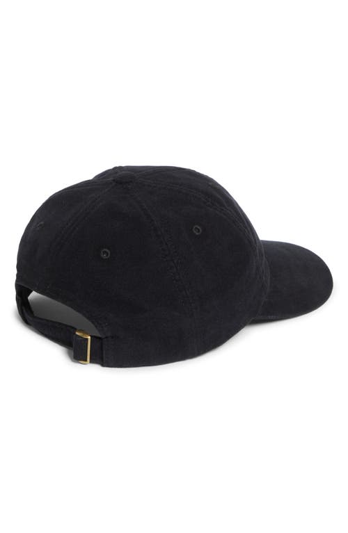 Noah Logo Embroidered Cotton Moleskin 6-panel Adjustable Baseball Cap In Black