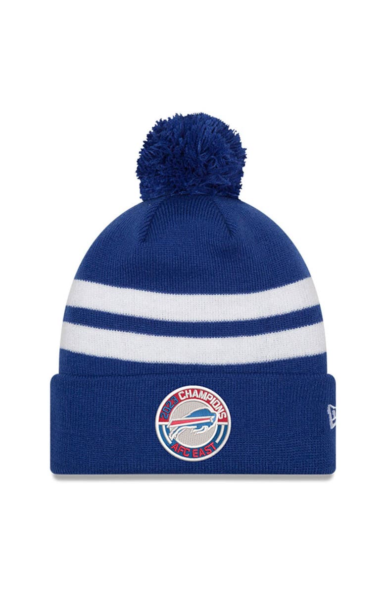New Era Men's New Era  Royal Buffalo Bills 2023 AFC East Division Champions Cuffed Knit Hat with Pom, Main, color, 