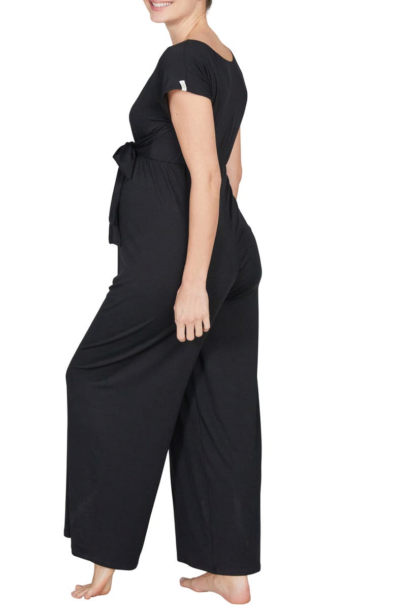 Cache Coeur Origin pregnancy and nursing jumpsuit, Alternate, color, Black