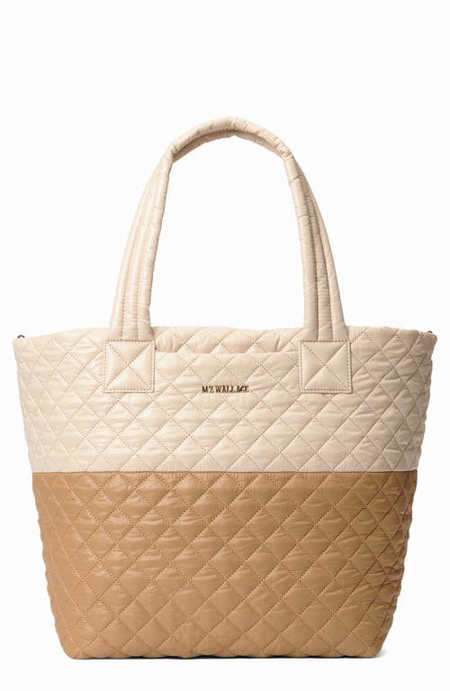 Mz Wallace Medium Metro Tote Deluxe In Buff/caramel Colorblock