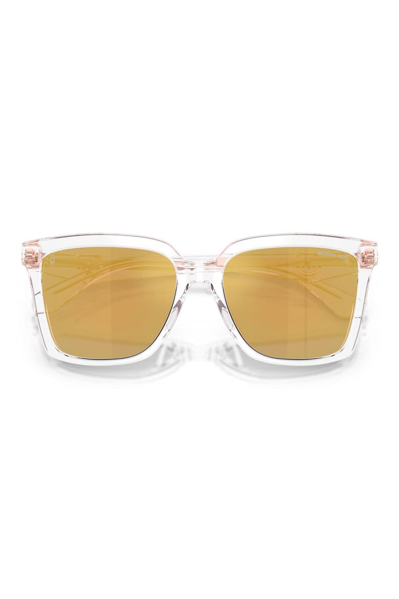 Menaggio 55mm Polarized Square Sunglasses, Alternate, color, CRYSTAL / ROSE GOLD POLAR