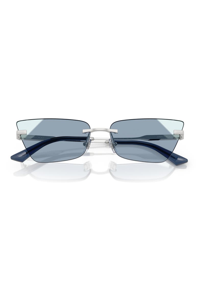 60mm Cat Eye Sunglasses, Alternate, color, SILVER