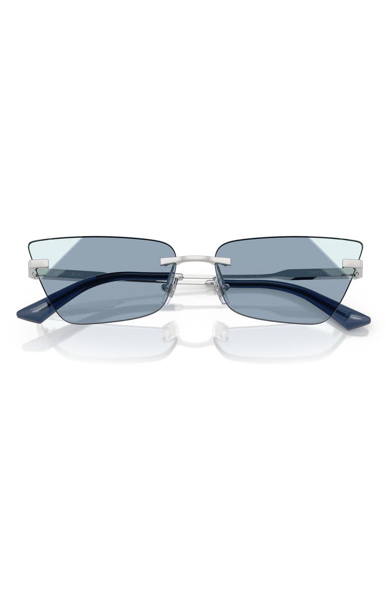 Jimmy Choo 60mm Cat Eye Sunglasses, Alternate, color, Silver