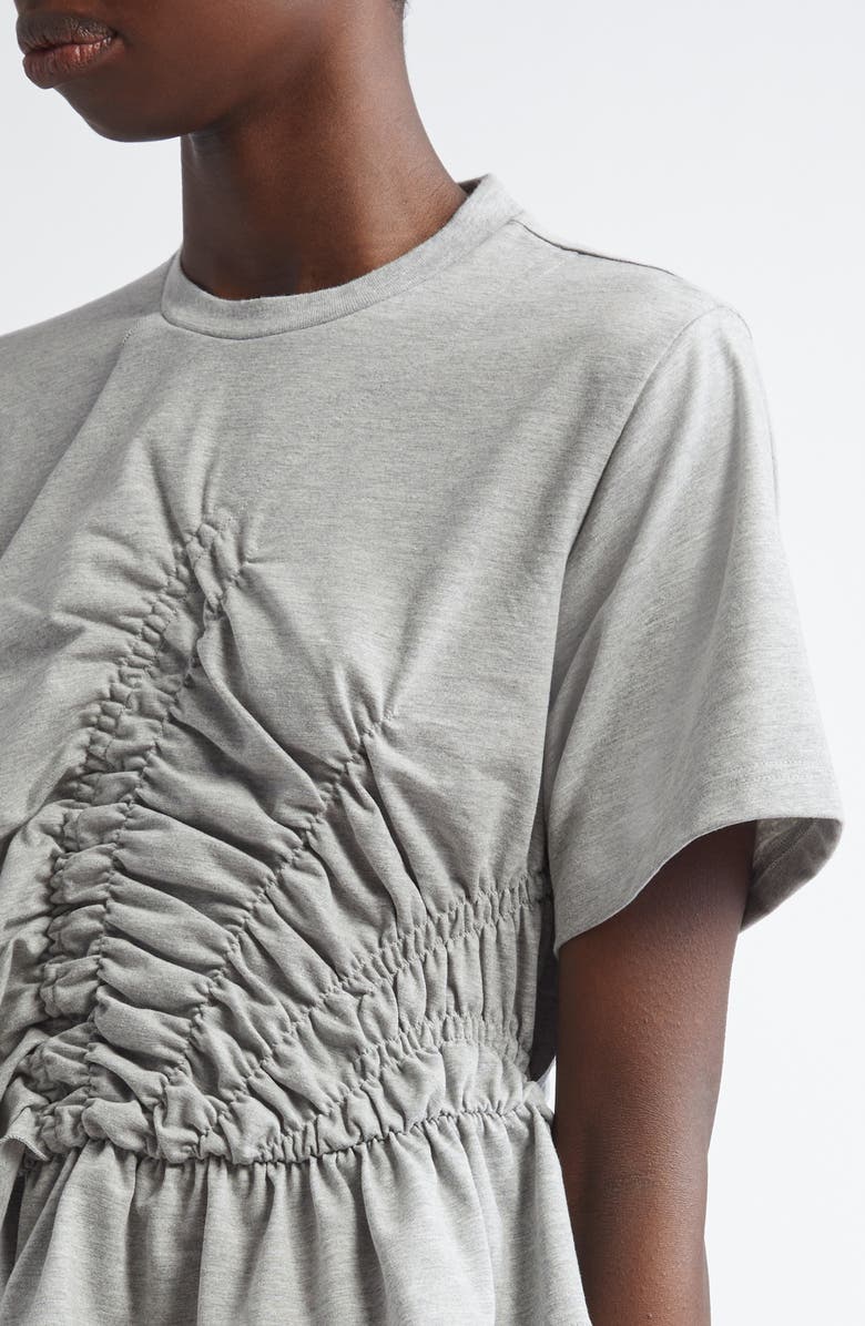 Cecilie Bahnsen Ace Smocked Jersey Peplum Top, Alternate, color, Grey Melange