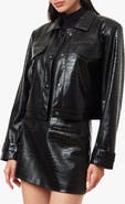 Habitual Croc Embossed Faux Leather Shrunken Jacket
