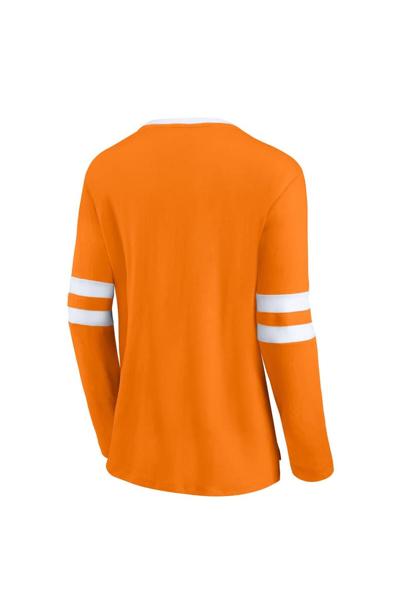FANATICS Women's Fanatics Tennessee Orange Tennessee Volunteers Block Party Script Lace-Up V-Neck Long Sleeve T-Shirt, Alternate, color,