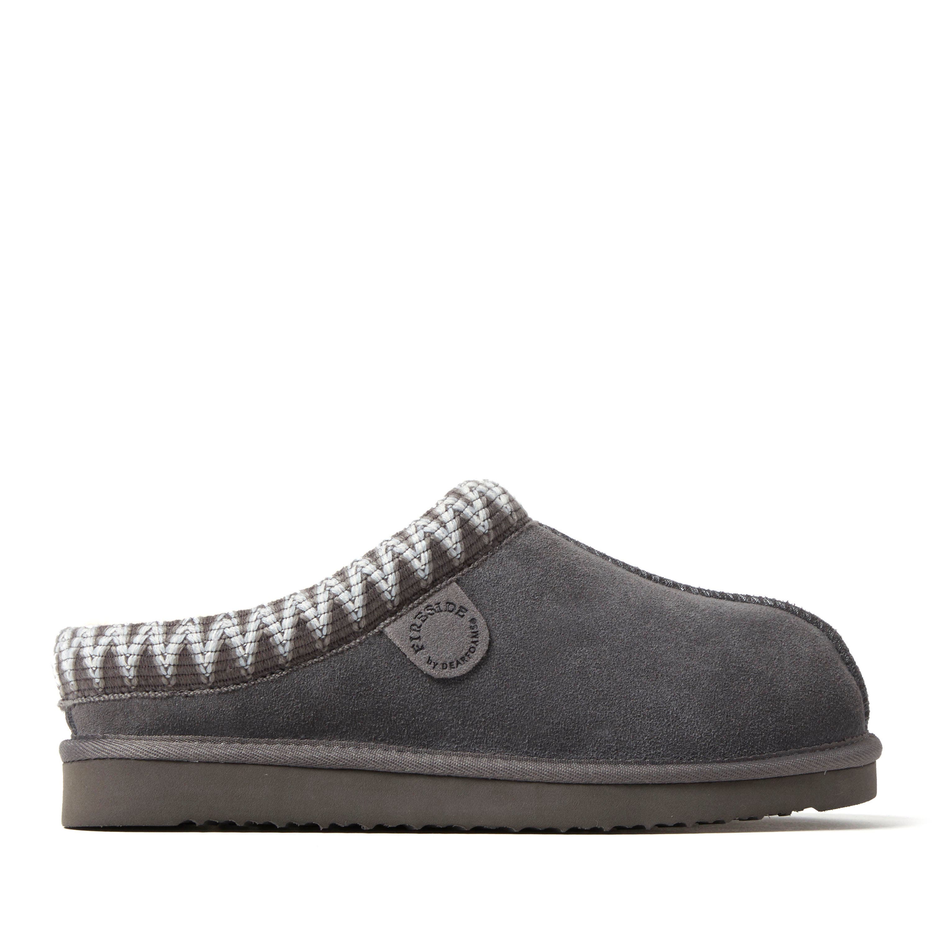 Fireside Greta Genuine Shearling Clog Slipper with Embroidery, Alternate, color, Grey