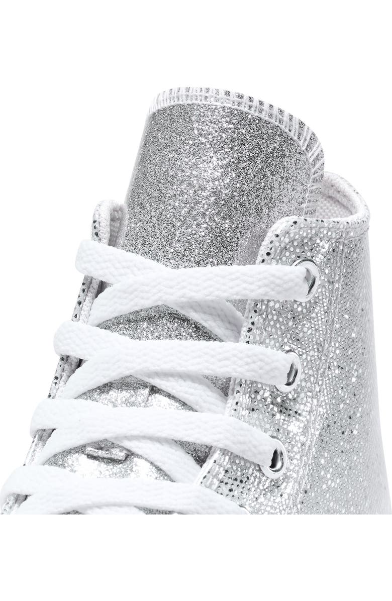 Converse Kids' Chuck Taylor All Star Lift Disco High Top Platform Sneaker, Alternate, color, Silver/ White/ Barely Grey