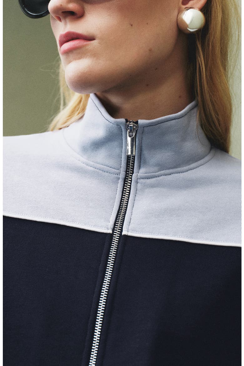 Two-Tone Zip Front Jacket, Alternate, color, BLUE