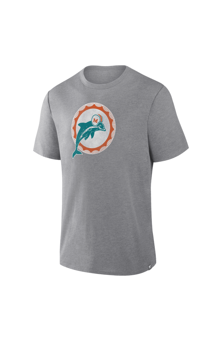 FANATICS Men's Fanatics Heather Gray Miami Dolphins Vintage Heritage Tribute Tri-Blend T-Shirt, Alternate, color, Heather Gray