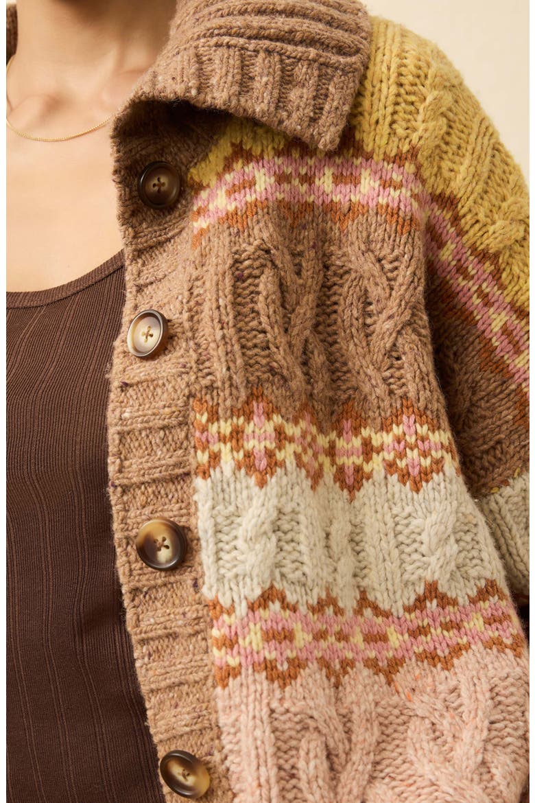 Highland Fair Isle Merino Wool Blend Cardigan, Alternate, color, LAKESIDE FAIRISLE HAZE