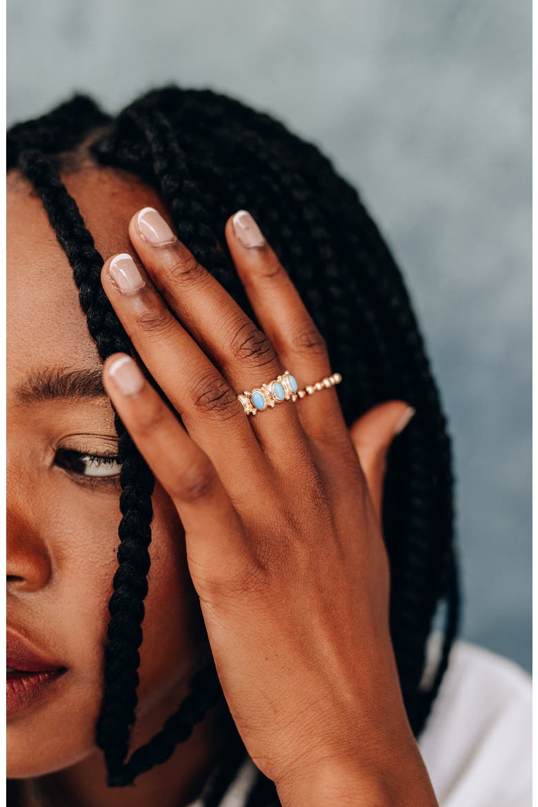Méditerrannée Oval Arch Eternity Ring, Alternate, color, TURQUOISE