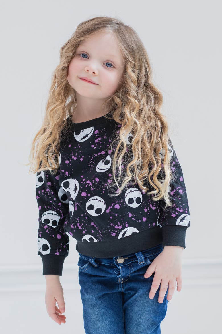 Nightmare Before Christmas Jack Skellington Pullover Sweatshirt, Alternate, color, Black Jack Skellington