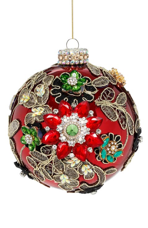 Kings Jewel Ball Ornament, Red