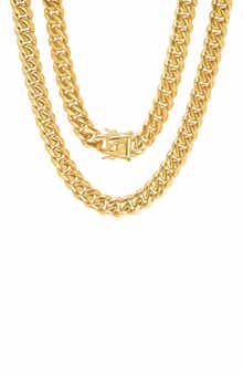 Men's 18K Gold Plated Curb Chain Necklace
