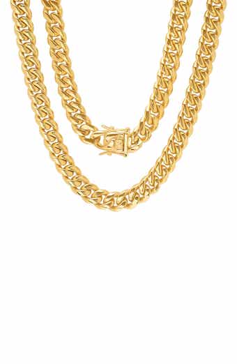 Men's 18K Gold Plated Curb Chain Necklace