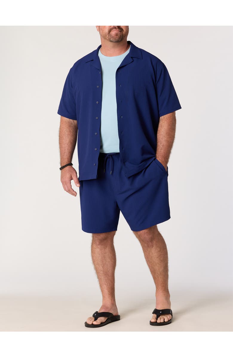 Harbor Bay by DXL Big & Tall Seersucker Swim Trunks, Alternate, color, Blue Depths