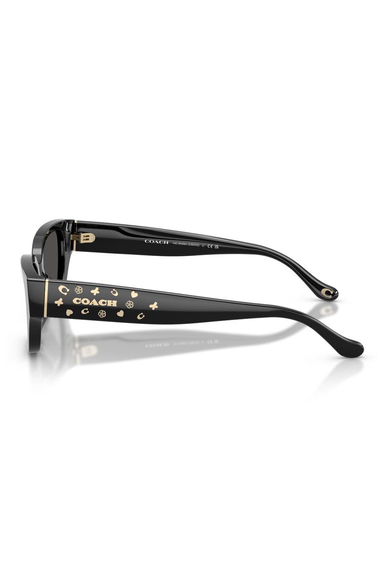 53mm Rectangular Sunglasses, Alternate, color, BLACK / GREY SOLID