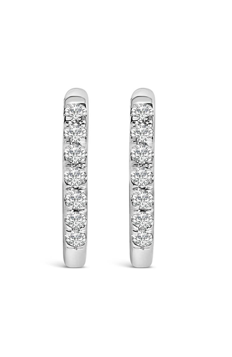 Haus of Brilliance 10K Gold 1/4 Cttw Diamond Double Sided Huggie Hoop Earrings, Main, color, White