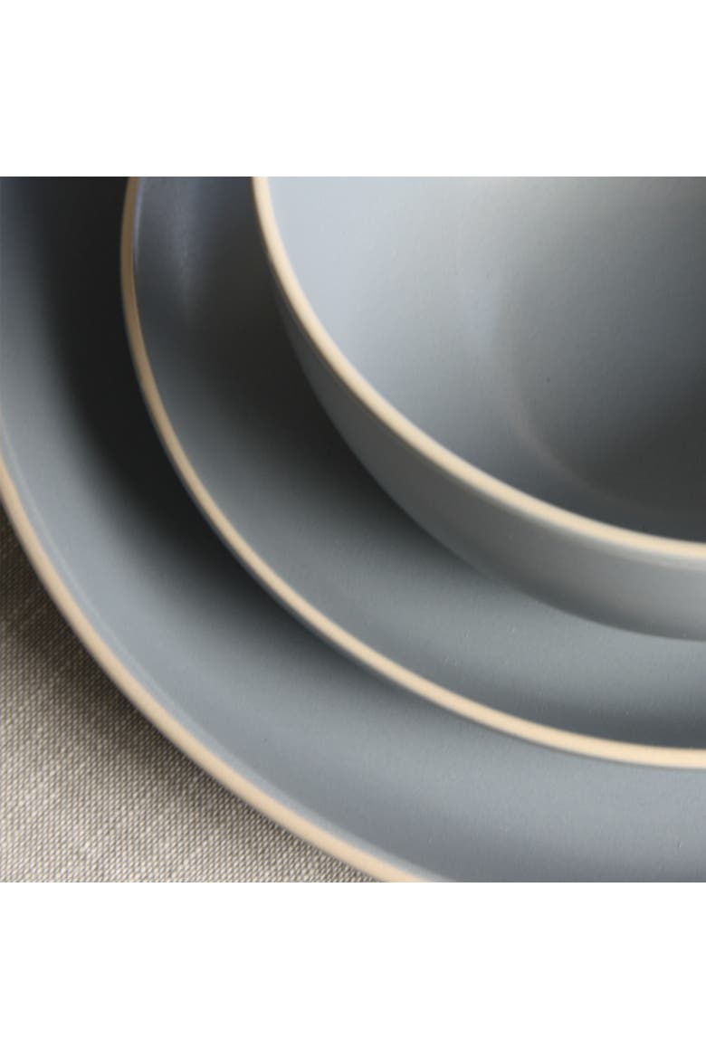Rockaway 12 Piece Stoneware Dinnerware Set, Alternate, color, Grey