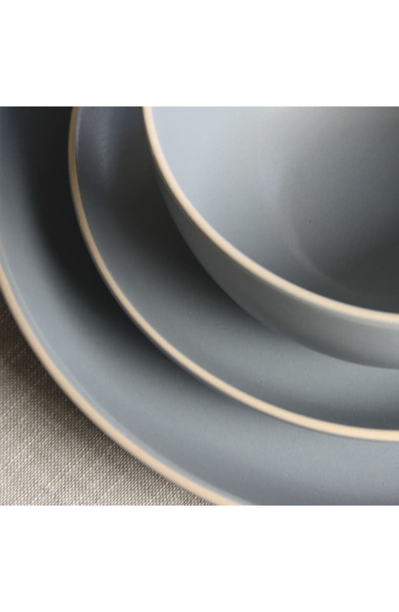 Gibson Home Rockaway 12 Piece Stoneware Dinnerware Set, Alternate, color, Grey