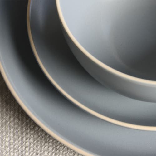 Gibson Home Rockaway 12 Piece Stoneware Dinnerware Set In Gray