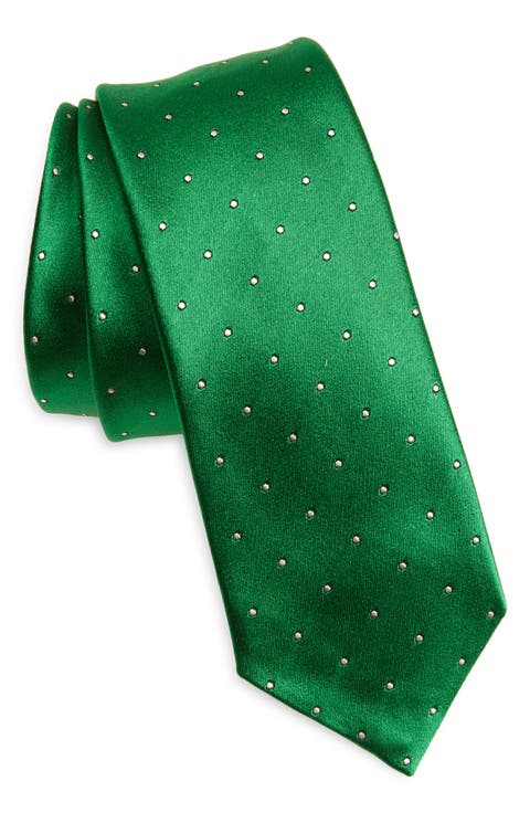 Polka Dot Mulberry Silk Satin Tie