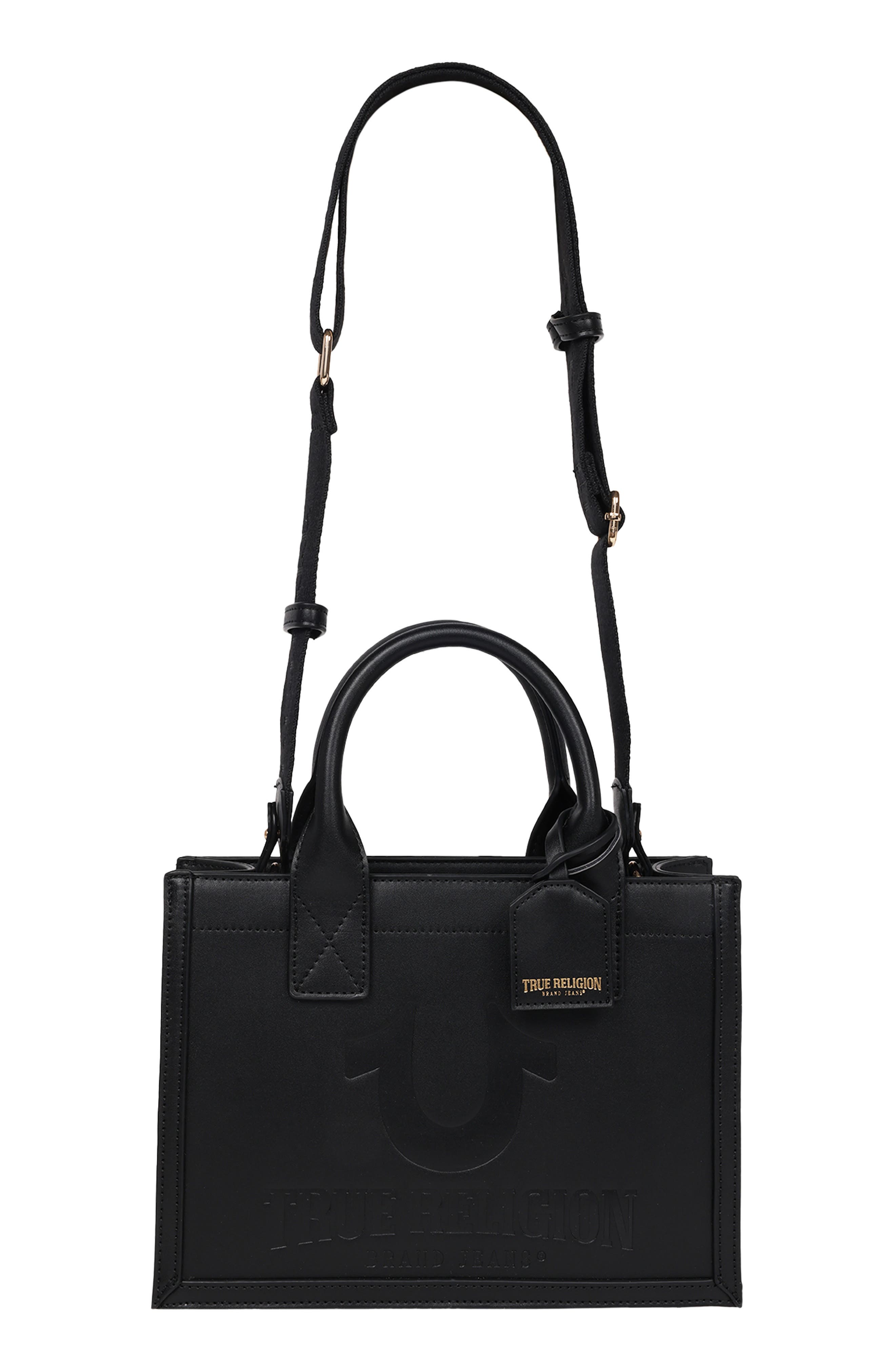 Modern Debossed Logo Tote, Alternate, color, BLACK