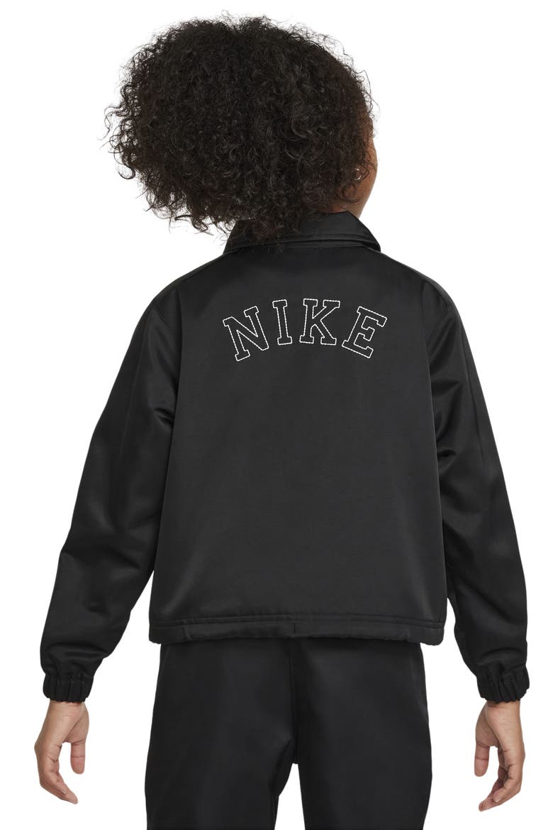 Kids' Sportswear Snap Front Jacket, Alternate, color, BLACK/ WHITE